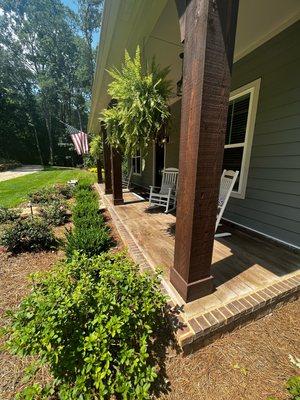 Decorative overlay "wood" flooring on a front porch