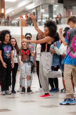 One of our teachers dancing with her students