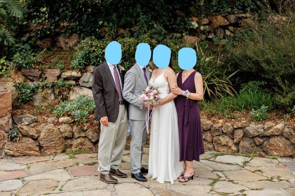 The garden wall made a great, natural backdrop for portraits.