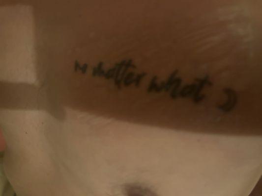 His tattoo   A best friends matching tattoo  "No matter what "