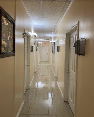 Patient rooms hallway