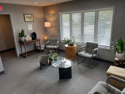 Lovely waiting area with refreshments.