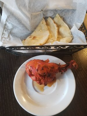 Naan and tandoori chicken