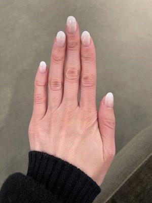 Ombré French mani with sparkles