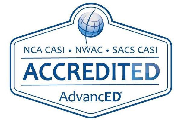 Nationally and Globally accredited with: - Advanc-Ed - NCA CASI - NWAC - SAC CASI