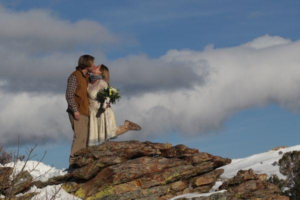 March Heli Ski Wedding, Ruby Mountains, NV Photo Credit: Joe Royer, Ruby Mountain Heli Ski Adventures