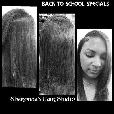 Natural Hair flat ironed and styled.