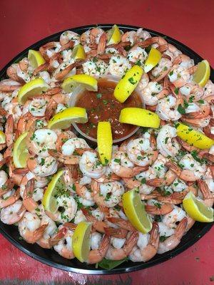 A very large shrimp cocktail platter. Will make any size platter to order.