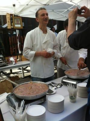 Acappella food stand serving Porcini Agnolotti