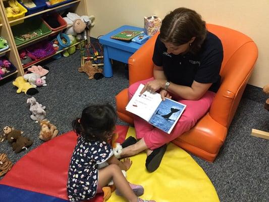 Story time is an important part of our curriculum. Our teachers read to the students many times throughout the day.