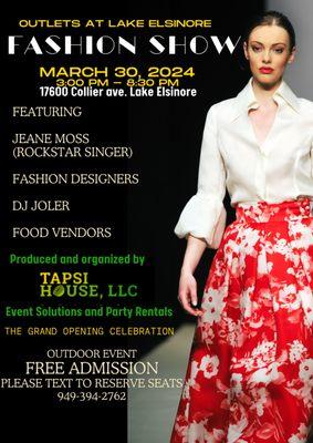 Please join us for our Fashion Show, reserve your seat now.