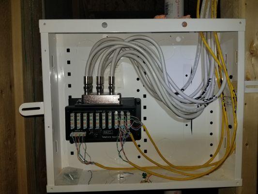 Low voltage panel hook up for internet and cable.