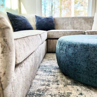 Custom designer fabrics and reupholstery give old pieces new life