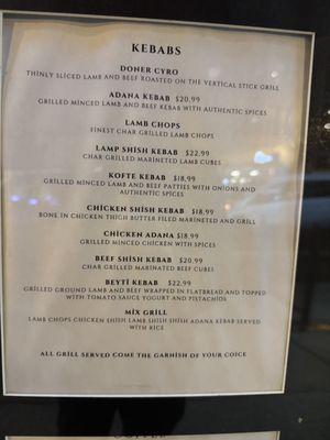 Kebab Menu