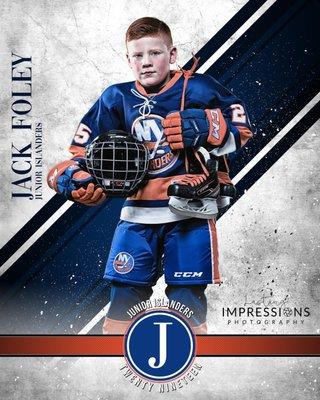 Sports Photography Portraits - Junior Islanders Hockey - Lasting Impressions Photography Studio | Bay Shore NY