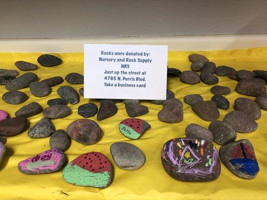 Donated rocks