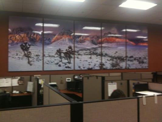 Peter Lik office install 5 panel pano finish size 12' x 5'