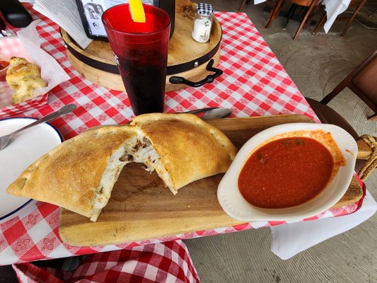 Small meatball calzone