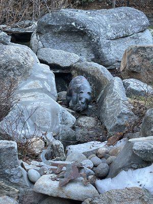 This is the amazing water feature they created. Note, this is a winter shot...it snows where I live.