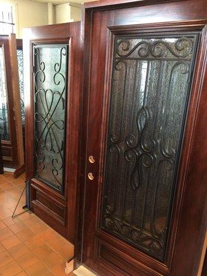 Mahogany wood home entry doors