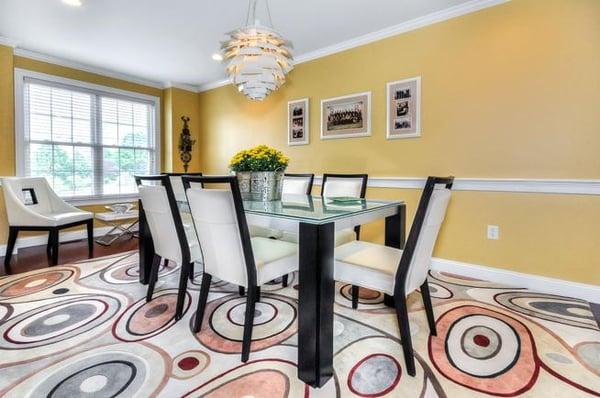 Needham Condo dining room painted by The Larkin Painting Company