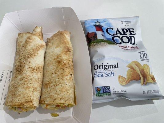 Decent sized wrap and Cape Cod Brand* chips