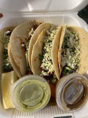 Adobada tacos plate to go with everything and salsa