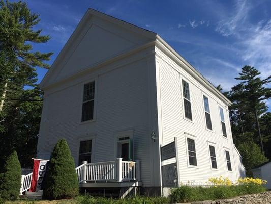 The Historic Robinhood Free Meetinghouse in the morning light.