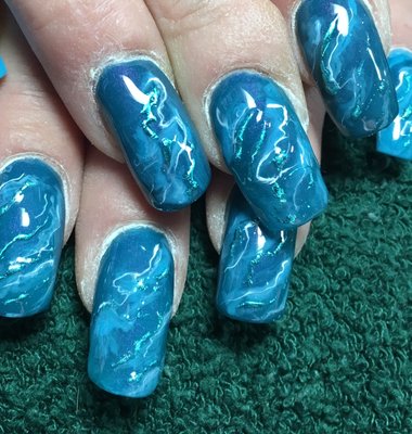 Deep sea marbling design