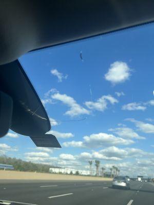 cracked windshield.