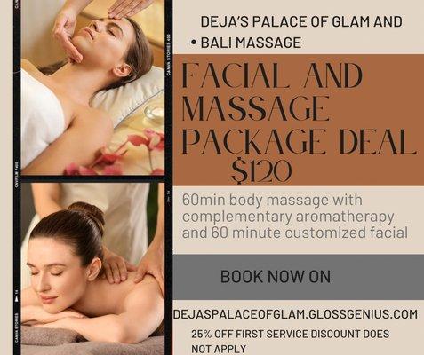 Spa+massage package deal with Bali therapeutic massage