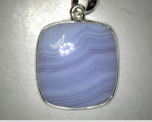 blue lace agate pendant  set in silver