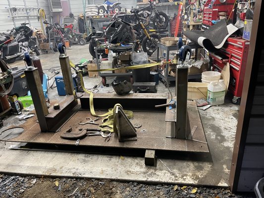 Welding table made from scraps I had laying around.