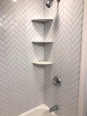 shower and shelves