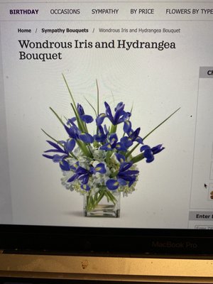 So this was the arrangement that I ordered from send flowers.com to be delivered to a friend that had lost a loved one.