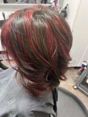 Red highlights