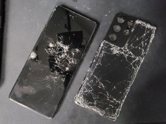 This was my phone before these guys repaired it it was totally damaged.