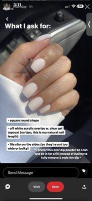 The nails I wanted, with the color from the other image