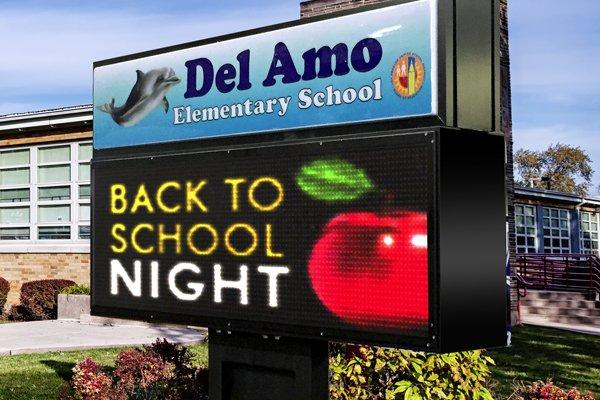 Outdoor LED school signage