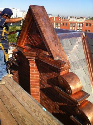 Custom copper and slate roofing