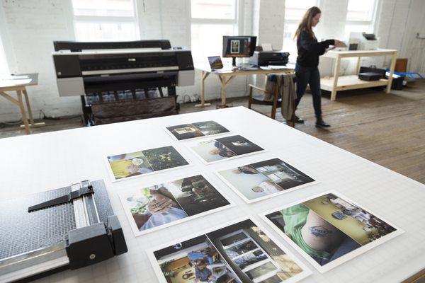 Artist Member making inkjet prints in the community studio