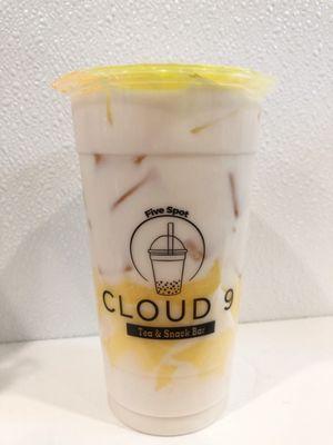 Jasmine Green Milk Tea with new topping: Egg Pudding