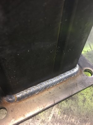 Mig welded porch columns.