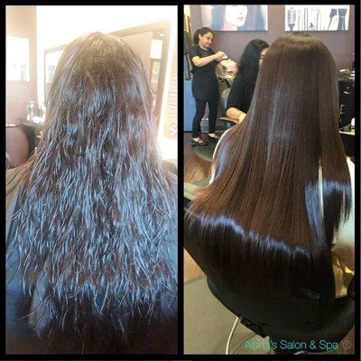 Tired of frizz? Aisha's has permanent straightening to tame your curly, frizzy & unmanageable hair. Results can last up to 1 year.