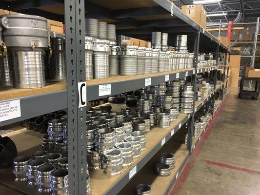 Fully stocked tank trailer parts warehouse and storefront.