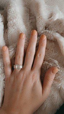 Nude color SNS manicure by Stephanie