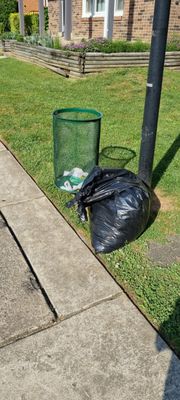 Trashaway service left this smelly trash bag uncollected near children's playground, AGAIN!!!!