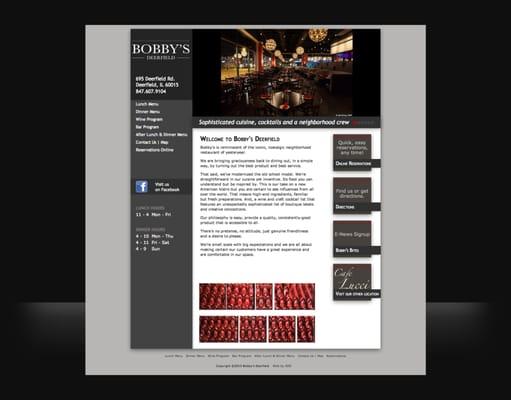 Custom Web Design for www.bobbysdeerfield.com