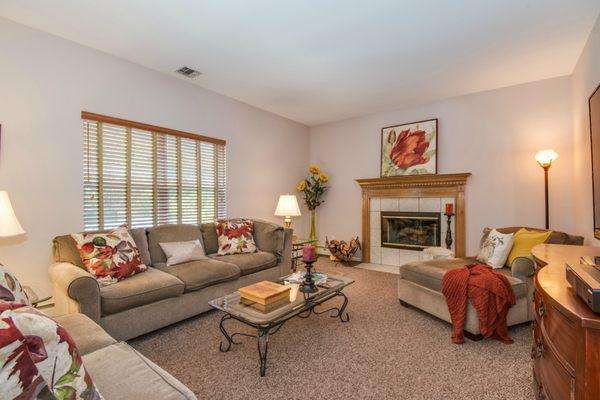 Center Moriches Family Room Staging