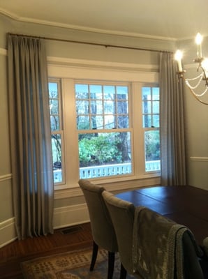 Sheer curtian panels and custom hardware in Pelham Ny